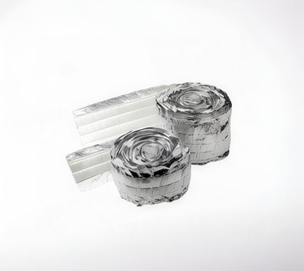 Elastisk glassfiberisolasjon MED alum.folie - Bredde: 50mm. - Lengde: 5,5 meter
