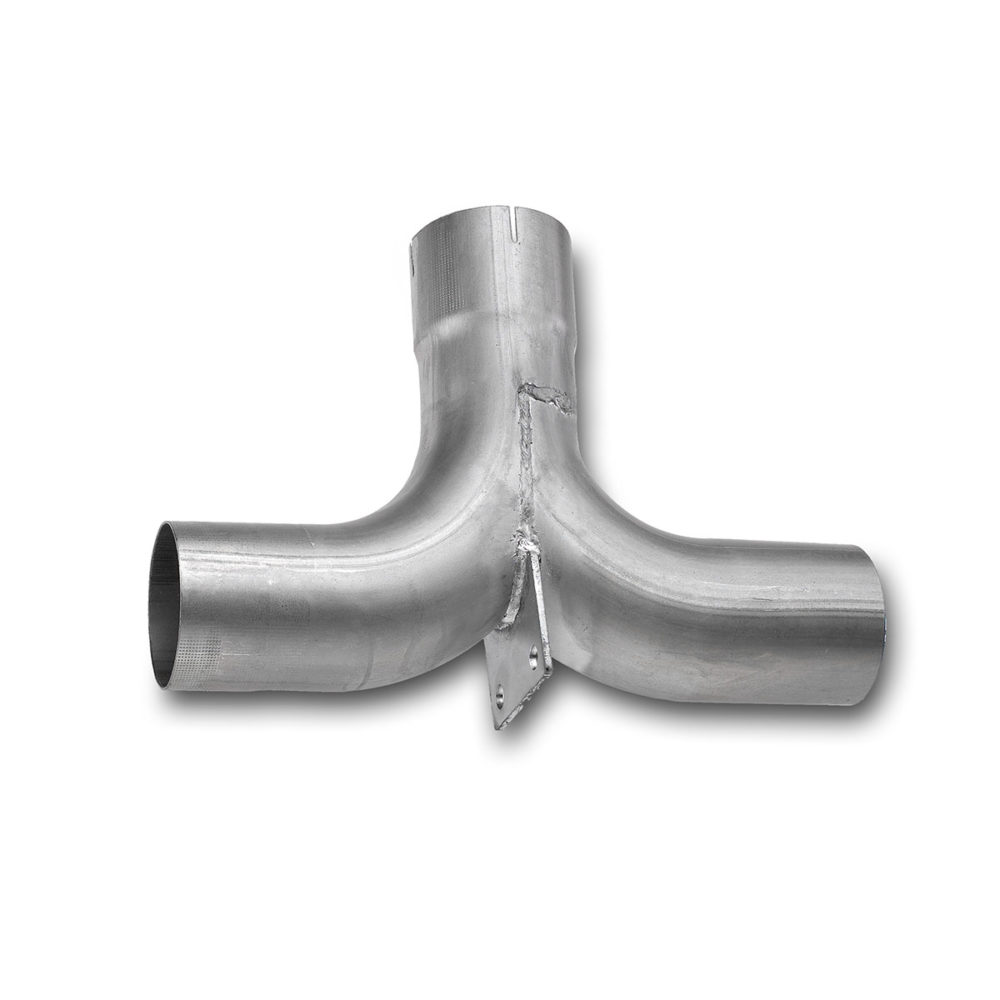 Aluminisert stål Y-bend med støttebrakett - 5'' (12,7 cm) inntak/uttak 1